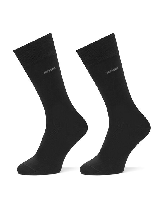 Set de 2 perechi de șosete lungi pentru bărbați BOSS 2P RS Tom 50534901 Negru