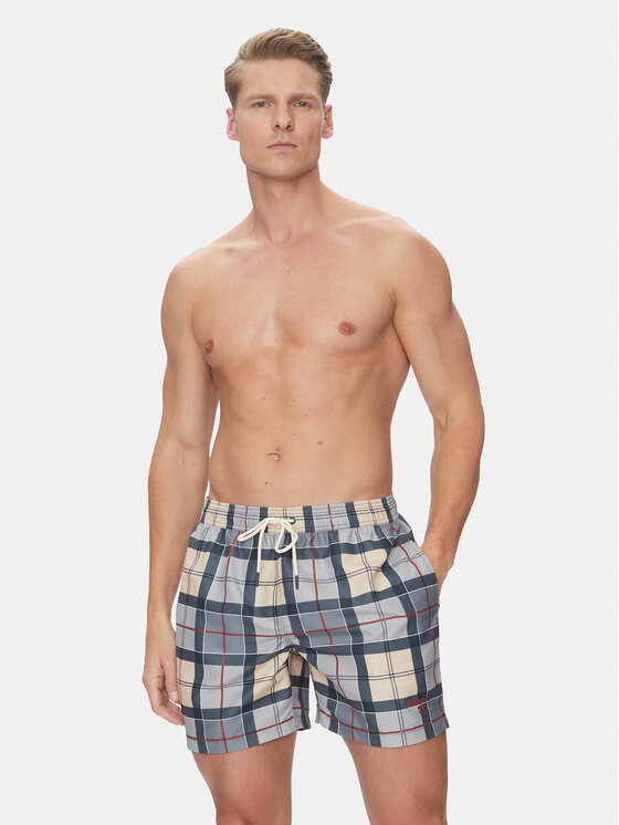 Barbour Barbour Pantaloni scurți pentru înot Staple Tartan MSW0065TN31 Gri Regular Fit