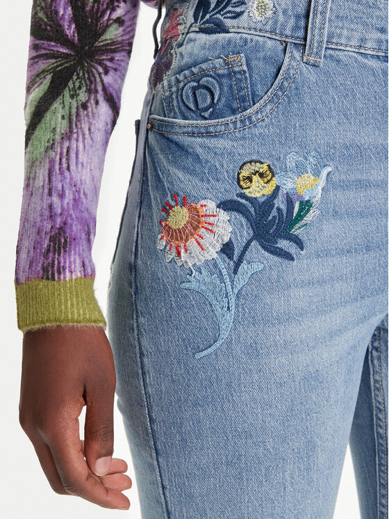 Desigual Desigual Jeans hlače Sunflower 25WWDD23 Modra Straight Fit