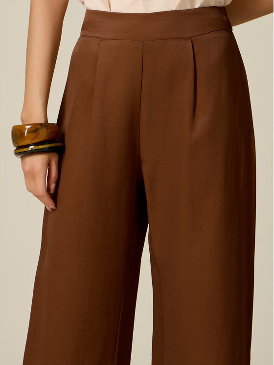 Oltre Oltre Spodnie materiałowe P00RJ002444N022 Brązowy Baggy Fit