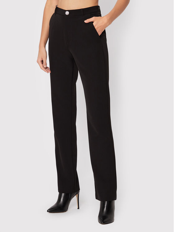 Custommade Custommade Medžiaginės kelnės Otilia 999425525 Juoda Regular Fit