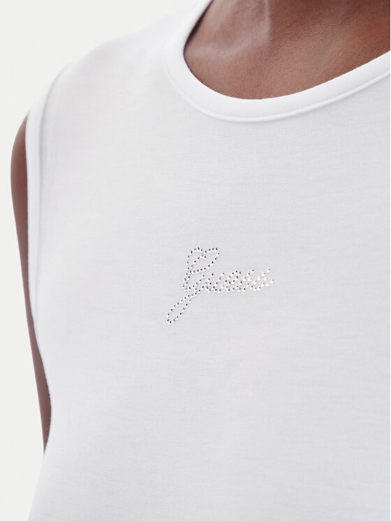 Guess Guess Top W6YP1 7K3881 Biały Slim Fit