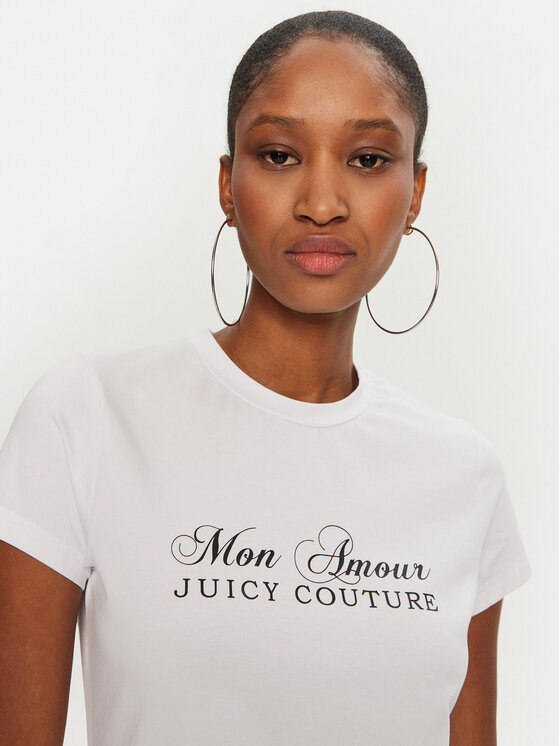 Juicy Couture Juicy Couture T-Shirt Mon Amour JCSCT224407 Biały Slim Fit
