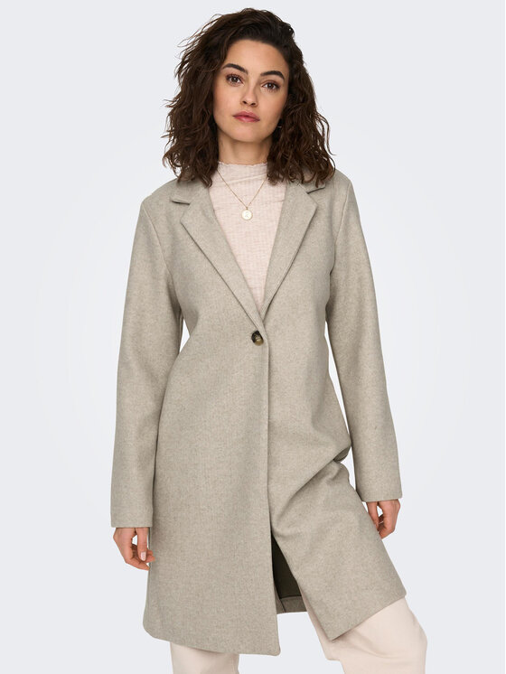 ONLY ONLY Prehodni plašč Emma 15281382 Écru Regular Fit