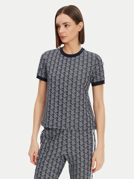 Lacoste Lacoste Тишърт TF3244 Тъмносин Slim Fit