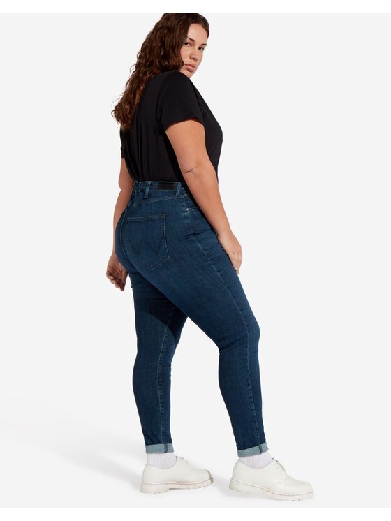 Wrangler Wrangler Jeansy SKINNY PLUS Niebieski Skinny Fit
