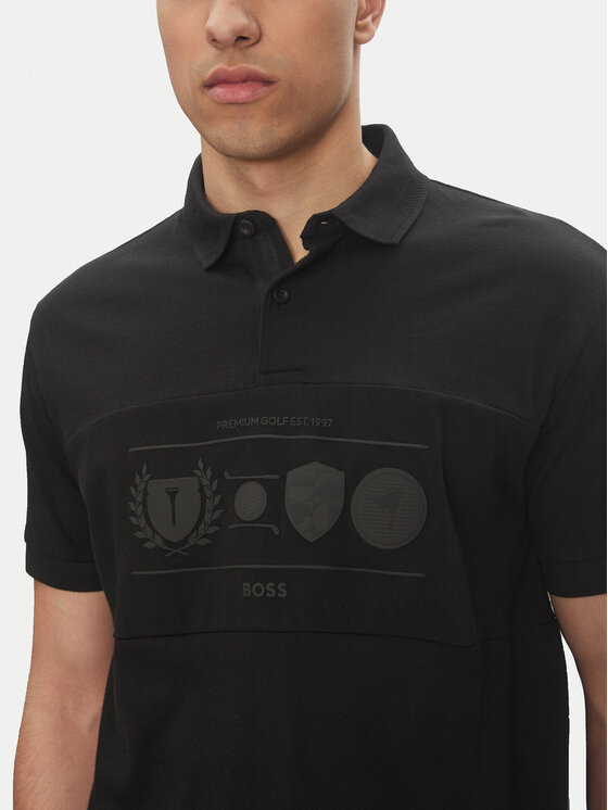 BOSS BOSS Polo majica Percy Heritage 50538111 Črna Relaxed Fit