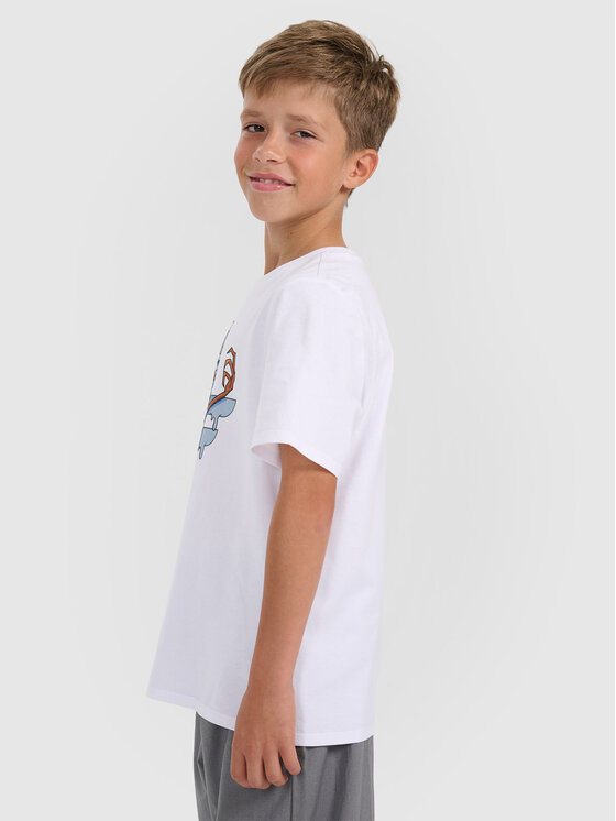 4F 4F T-Shirt CHRISTMAS DROP Biały Regular Fit
