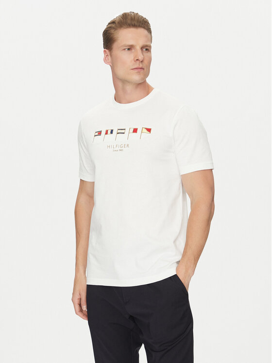 Tommy Hilfiger Tommy Hilfiger Футболка Multi Flags MW0MW38616 Білий Regular Fit