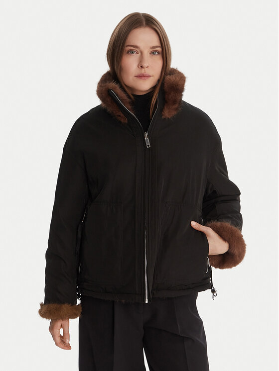 MAX&Co. MAX&Co. Кожено палто Azoto 2526086014200 Кафяв Regular Fit