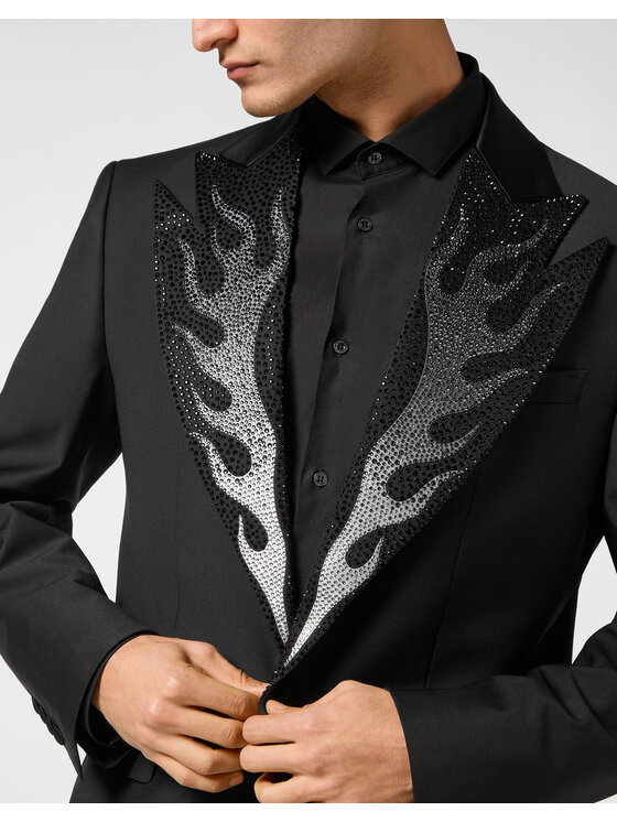 PHILIPP PLEIN PHILIPP PLEIN Marynarka 20729 Czarny Regular Fit