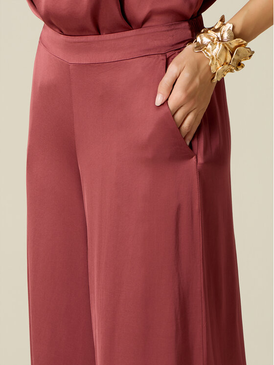 Oltre Oltre Spodnie materiałowe P089J002615N026 Bordowy Baggy Fit