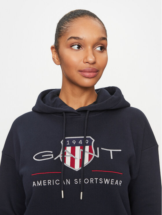 Gant Gant Bluza Archive Shield 4204567 Granatowy Relaxed Fit