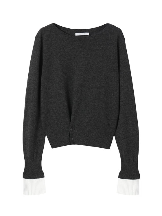 TATUUM TATUUM Sweter MELA Szary Fitted Fit