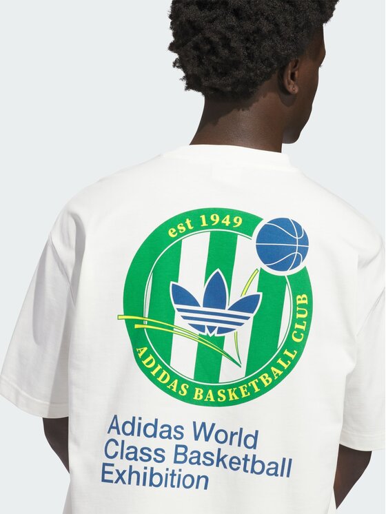adidas adidas T-Shirt Basketball Crest Tee Biały Oversize