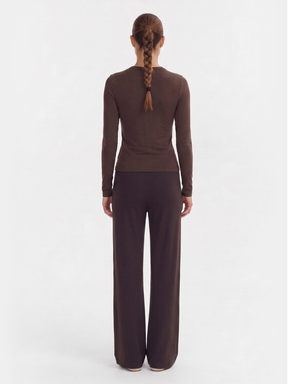 BASICLO BASICLO Longsleeve W-2253-160 Brązowy Slim Fit