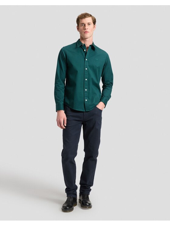 Lee Lee Koszula SHIRT Zielony Regular Fit