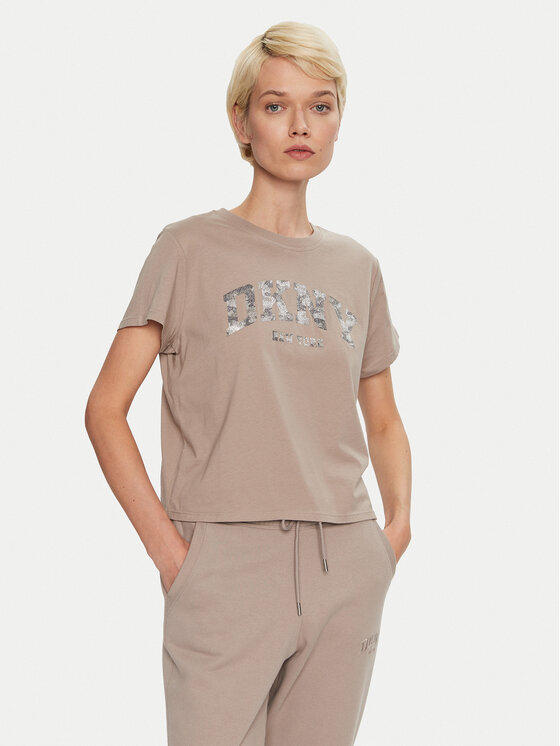 DKNY Sport DKNY Sport T-Shirt DP4T9991 Béžová Relaxed Fit