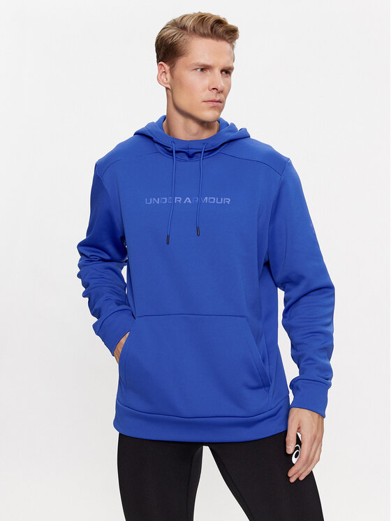 Under Armour Džemperis ar kapuci Ua Armour Fleece Graphic Hd 1379744 Zils Loose Fit