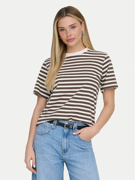 ONLY Tričko Livina 15272227 Hnedá Regular Fit