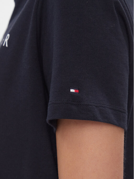 Tommy Hilfiger Tommy Hilfiger Sukienka codzienna Rlx Corp Logo Tshirt Drs Ss WW0WW41013 Granatowy Regular Fit
