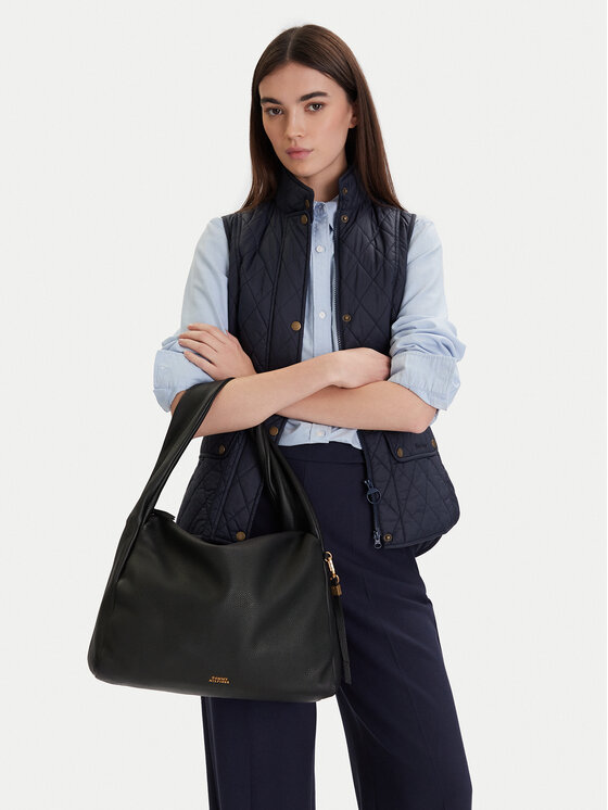 Tommy Hilfiger Tommy Hilfiger Soma City Leather Hobo AW0AW18285 Melns