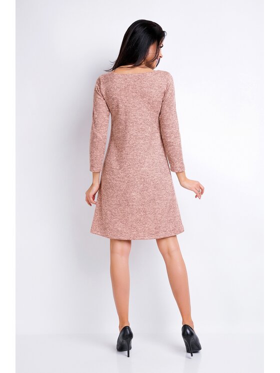 Awama Awama Úpletové šaty A162 Růžová