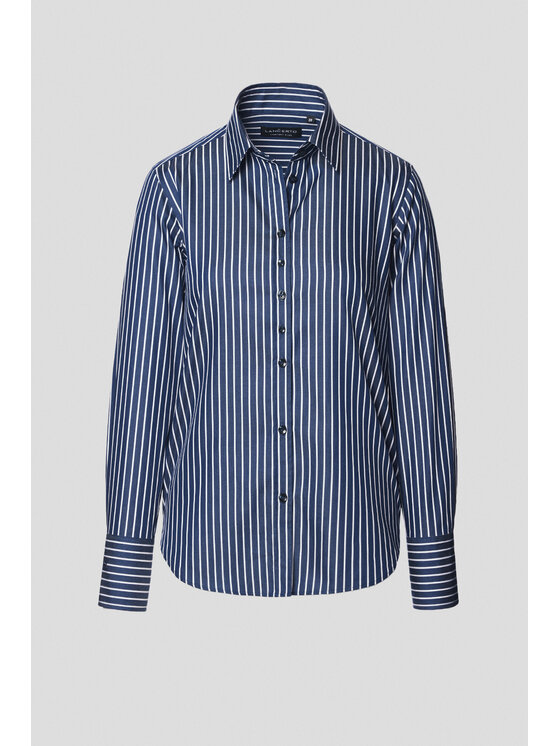 Lancerto Lancerto Koszula Koszula Damska Granatowa w Paski Bawełniana Luthien Oversize KO073224000066 Granatowy Oversize