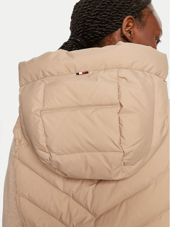 Tommy Hilfiger Tommy Hilfiger Αμάνικο Μπουφάν Chevron WW0WW42624 Μπεζ Regular Fit
