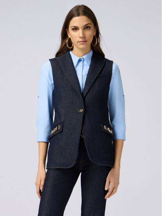 Oltre Oltre Giacca di transizione L402R000022N034 Blu A-Line Fit