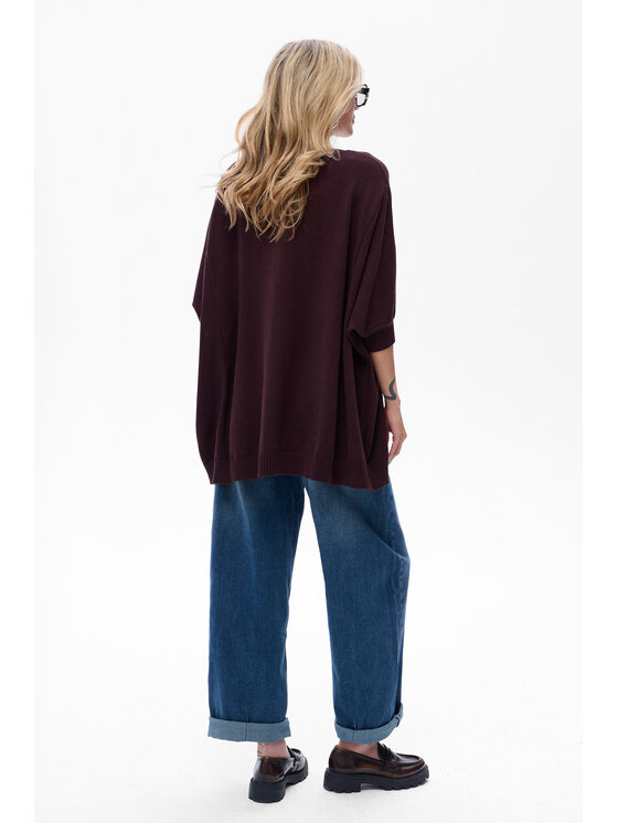 blue shadow blue shadow Sweter Stich Brązowy Regular Fit