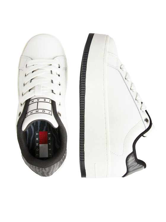 Tommy Jeans Tommy Jeans Sneakersy Tjw Flatform Animal Print EN0EN02537 Bílá