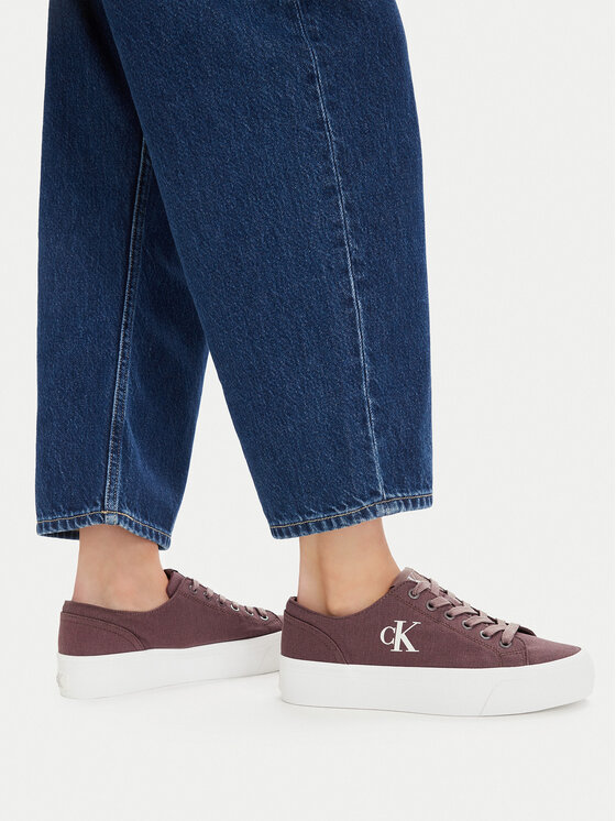 Calvin Klein Jeans Superge Vulc Flatform Low Canvas Mg YW0YW01763 Bordo rdeča