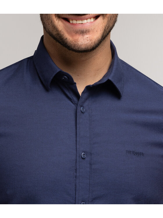 Lee Cooper Lee Cooper Koszula VAN DOBBY Granatowy Regular Fit