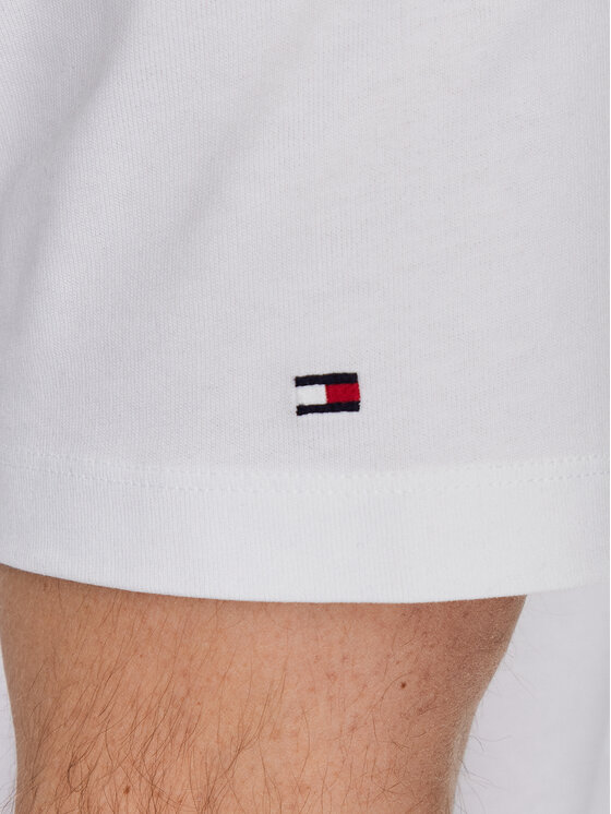 Tommy Hilfiger T-Shirt Curved Monogram MW0MW30043 Weiß Regular Fit 