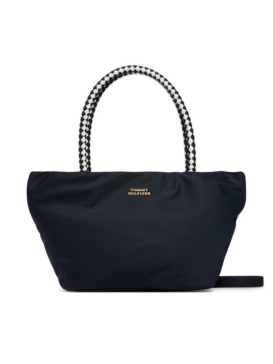 Tommy Hilfiger Tommy Hilfiger Дамска чанта Th Marina Bucket Nylon AW0AW18831 Тъмносин