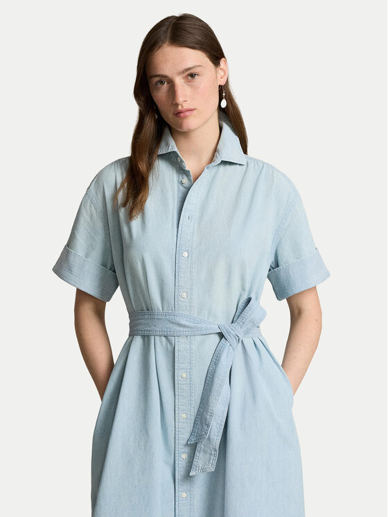 Polo Ralph Lauren Polo Ralph Lauren Rochie tip cămașă 211935155001 Albastru celest Regular Fit