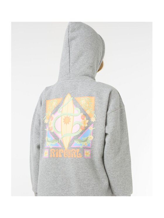 Rip Curl Rip Curl Bluza Island Bliss Hood - Girl Szary Relaxed Fit