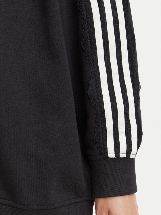 adidas adidas Bluza Lace 3 Stripes Crew LG4251 Czarny Regular Fit