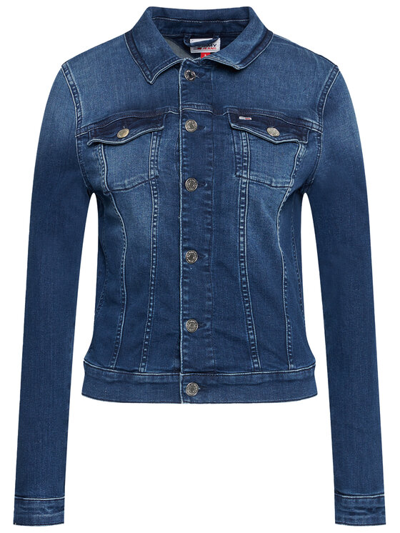 Tommy Jeans Tommy Jeans Traper jakna Vivianne DW0DW09219 Tamnoplava Slim Fit