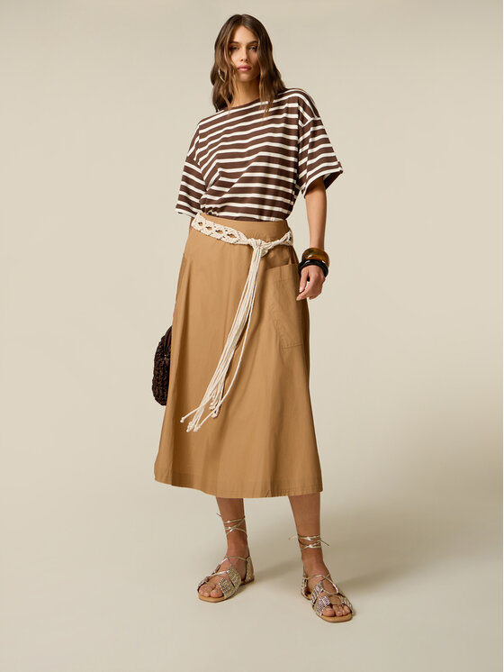 Oltre Oltre Gonna midi 1001J000295N022 Crema Regular Fit