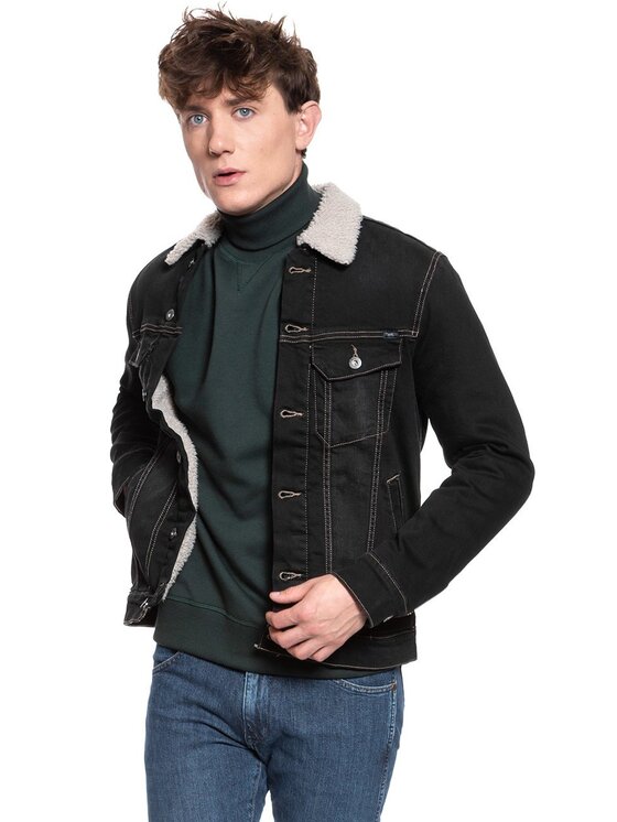 Mustang Mustang Giubbotto invernale NEW YORK SHEARLING Nero Regular Fit