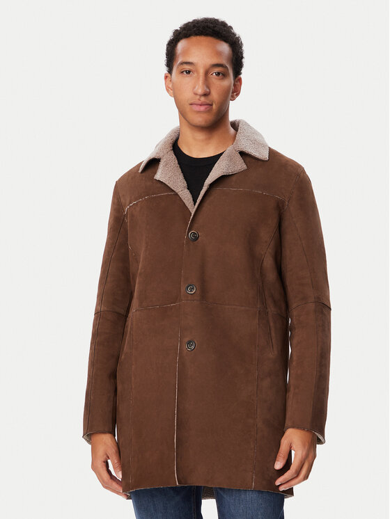 Milestone Milestone Кожен палто MSLaurin 631624 21540-1 Кафяв Regular Fit