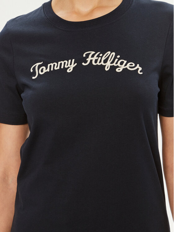 Tommy Hilfiger Tommy Hilfiger Póló Script WW0WW42589 Sötétkék Regular Fit