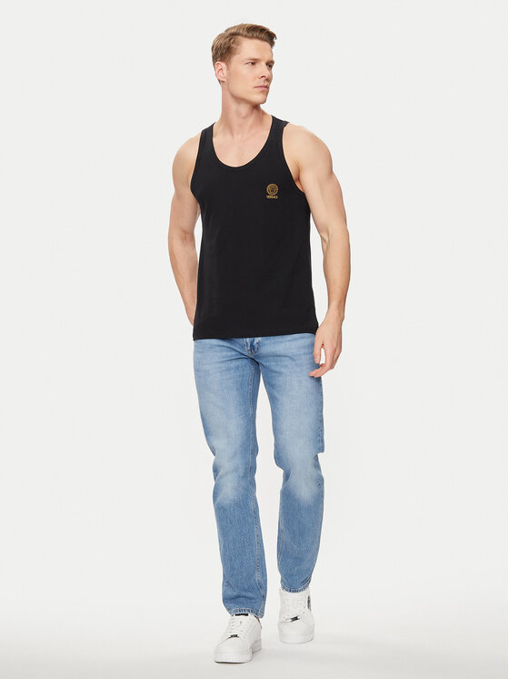 Versace Versace Tank top Medusa AUU01012 Čierna Regular Fit