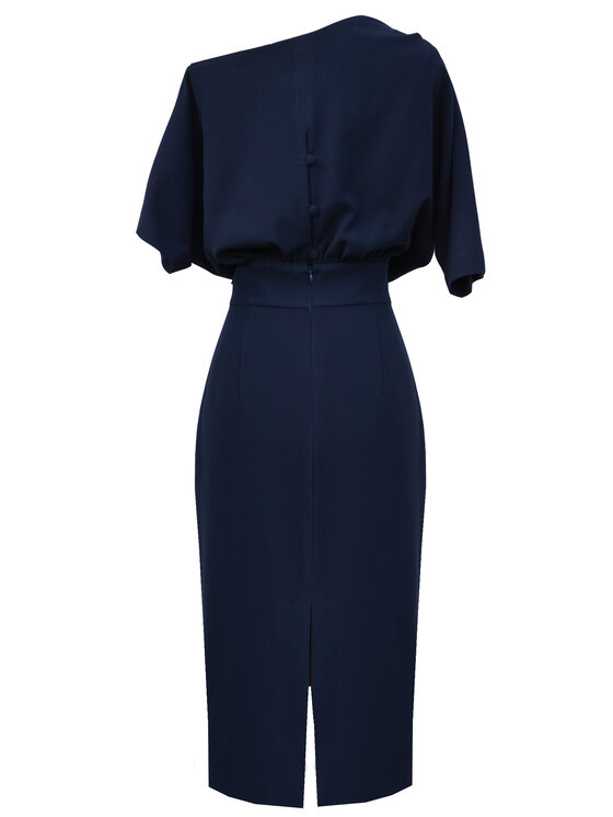 Kasia Zapała Kasia Zapała Sukienka koktajlowa VIOLETTE MIDI Granatowy Regular Fit
