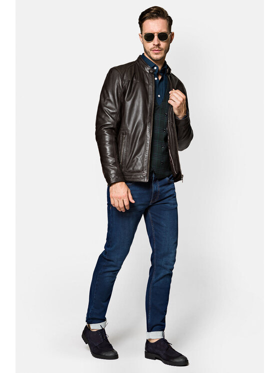 Lancerto Lancerto Kurtka skórzana Hirel KU068222000005 Brązowy Regular Fit