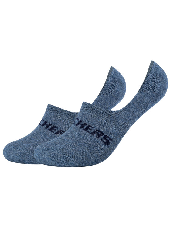Skechers Skechers Stopki Skechers 2PPK Mesh Ventilation Footies Socks Niebieski