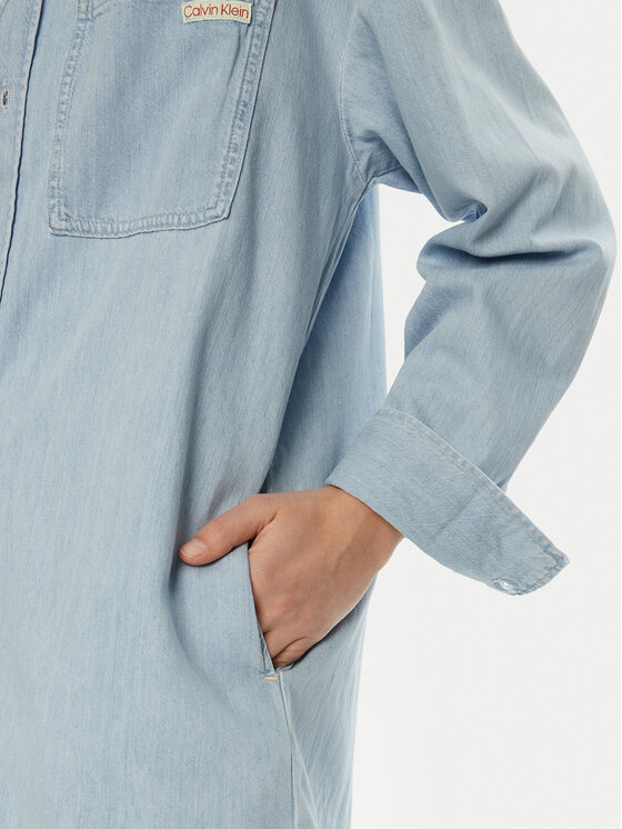 Calvin Klein Jeans Calvin Klein Jeans Дънкова рокля J20J225472 Син Loose Fit