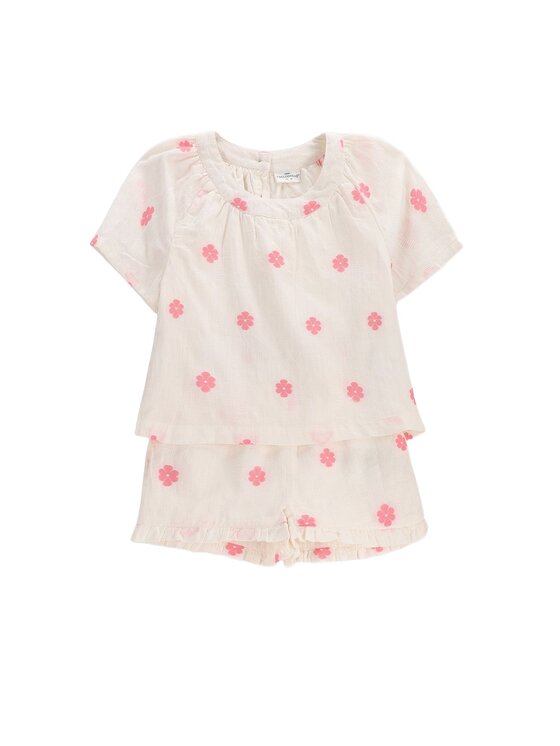 Coccodrillo Coccodrillo Komplet t-shirt i spodenki WC6117301TGK-003 Kremowy Regular Fit